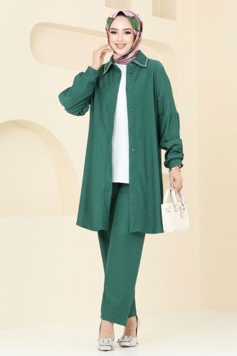 moda selvim طقم زيتي PL9098 - Thumbnail