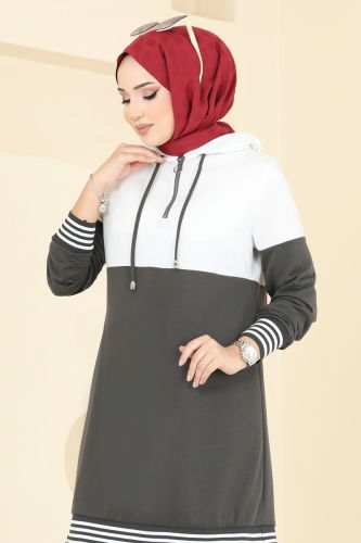 moda selvim طقم سكري ورمادي PL9103 - Thumbnail