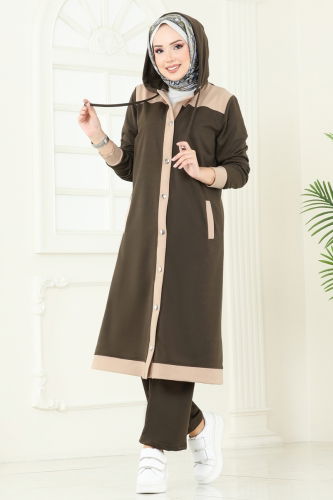 moda selvim طقم أخضر عفني فاتح PL9107 - Thumbnail