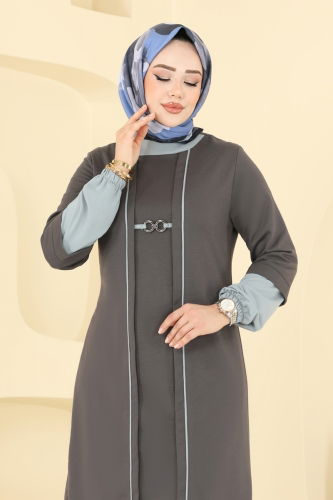 moda selvim طقم رمادي غامق & رمادي PL9119 - Thumbnail