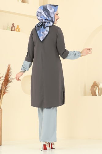 moda selvim طقم رمادي غامق & رمادي PL9119 - Thumbnail