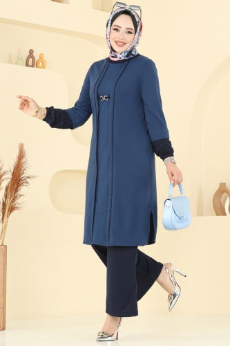 moda selvim Combined PL9119 Indigo&Navy Blue - Thumbnail