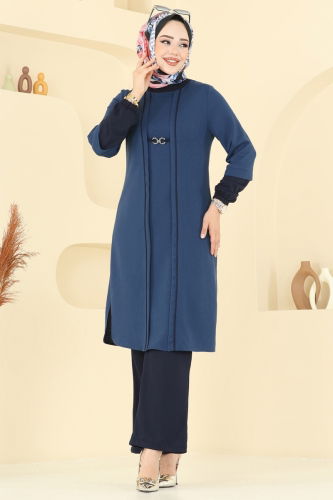 moda selvim Combined PL9119 Indigo&Navy Blue - Thumbnail