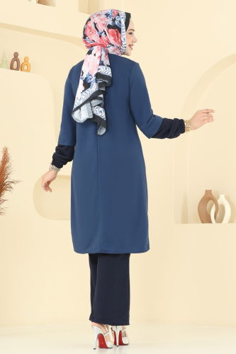 moda selvim Combined PL9119 Indigo&Navy Blue - Thumbnail