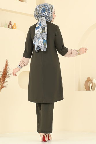 moda selvim طقم اخضر عفني PL9119 - Thumbnail