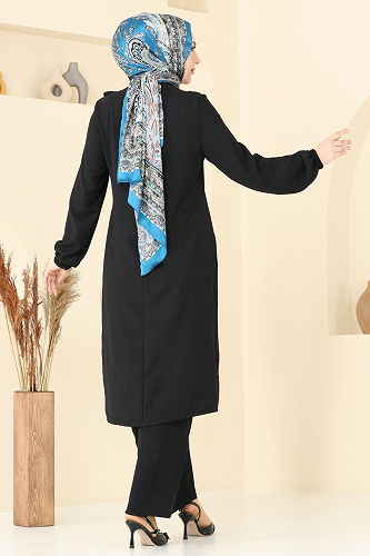 moda selvim طقم أسود PL9125 - Thumbnail