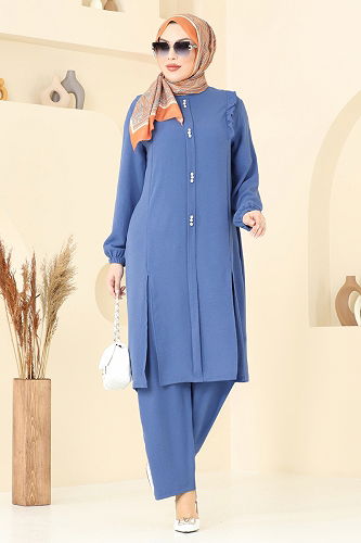 moda selvim طقم ازرق PL9125 - Thumbnail