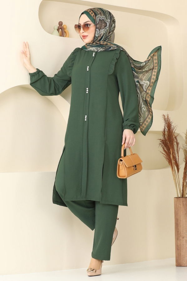 Modaselvim خصم صافٍ20%+20% في سلة التسوق طقم اخضر عفني PL9125