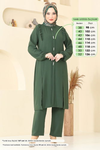 moda selvim طقم اخضر عفني PL9125 - Thumbnail