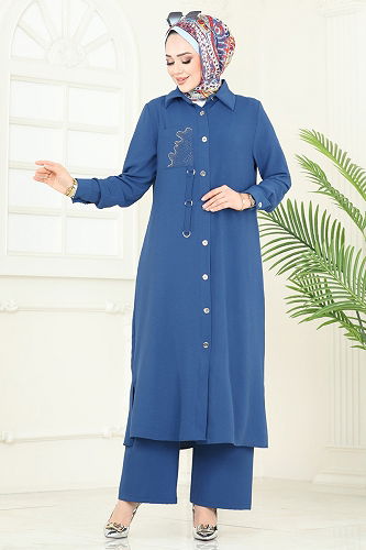 moda selvim طقم ازرق PL9127 - Thumbnail