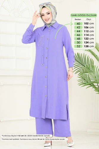 moda selvim طقم ليلكي PL9127 - Thumbnail