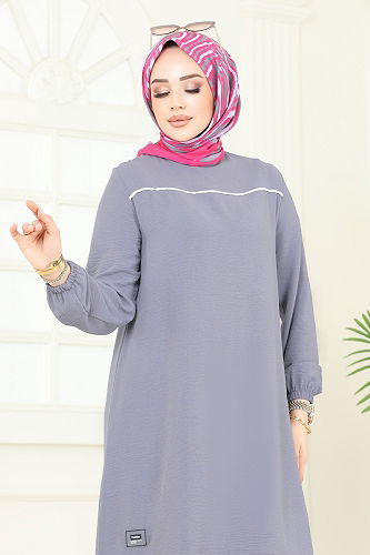 moda selvim طقم رمادي وأسود PL9130 - Thumbnail