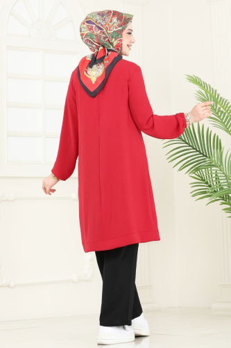 moda selvim طقم أحمر و أسود PL9130 - Thumbnail
