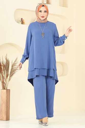 moda selvim طقم ازرق PL9133 - Thumbnail