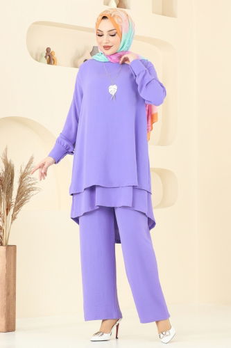 moda selvim طقم ليلكي PL9133 - Thumbnail
