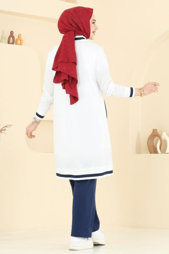 moda selvim Combined PL9134 Indigo&Ecru - Thumbnail