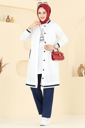 moda selvim طقم أزرق وسكري PL9134 - Thumbnail