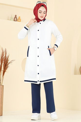 moda selvim طقم أزرق وسكري PL9134 - Thumbnail