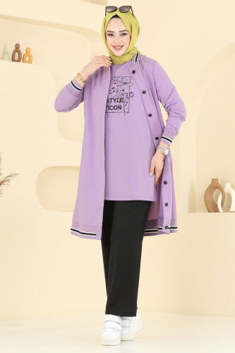 moda selvim طقم ليلكي PL9134 - Thumbnail