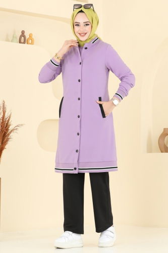 moda selvim طقم ليلكي PL9134 - Thumbnail