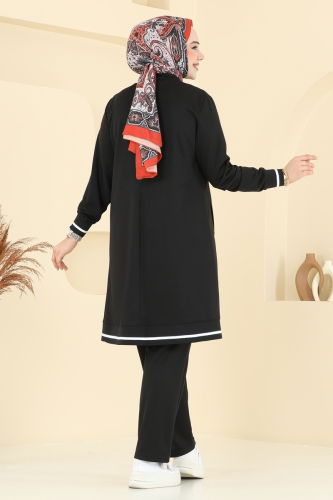 moda selvim طقم أسود PL9135 - Thumbnail