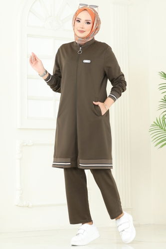 moda selvim طقم اخضر عفني PL9135 - Thumbnail