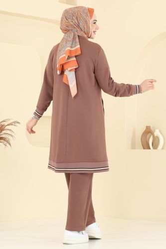 moda selvim طقم بني فاتح PL9135 - Thumbnail