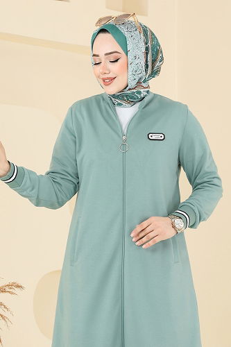 moda selvim طقم أخضر باهت PL9135 - Thumbnail