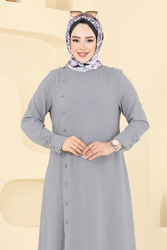 moda selvim طقم رمادي PL9136 - Thumbnail
