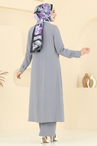 moda selvim طقم رمادي PL9136 - Thumbnail