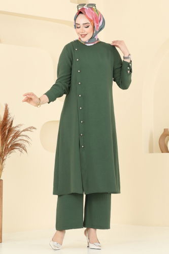 moda selvim طقم اخضر عفني PL9136 - Thumbnail