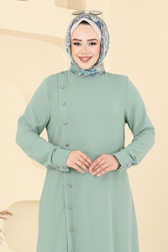 moda selvim طقم أخضر باهت PL9136 - Thumbnail
