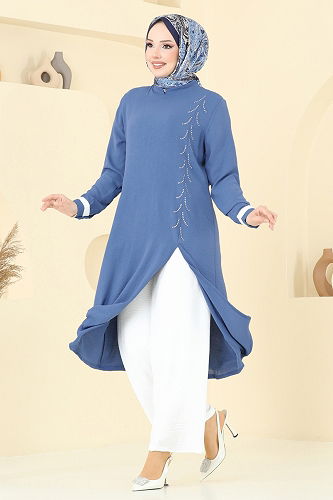 moda selvim Combined PL9137 Indigo&Ecru - Thumbnail