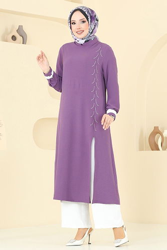 moda selvim طقم ليلكي وسكري PL9137 - Thumbnail