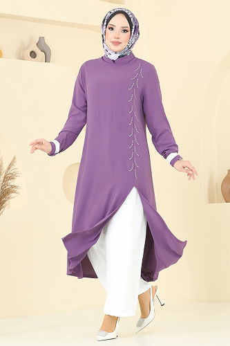 moda selvim طقم ليلكي وسكري PL9137 - Thumbnail