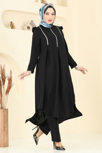 moda selvim طقم أسود PL9139 - Thumbnail