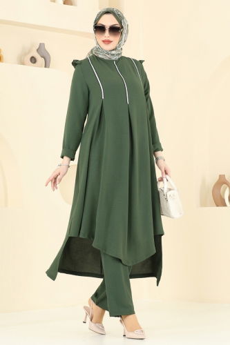 moda selvim طقم اخضر عفني PL9139 - Thumbnail