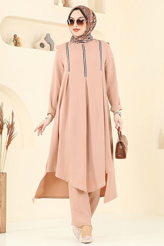 moda selvim طقم بيج فاتح PL9139 - Thumbnail