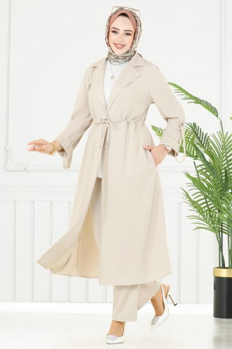moda selvim طقم بيج PL9140 - Thumbnail
