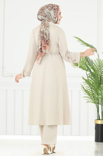 moda selvim طقم بيج PL9140 - Thumbnail