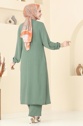 moda selvim طقم أخضر عشبي PL9143 - Thumbnail