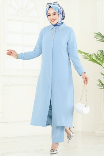 moda selvim طقم أزرق فاتح PL9144 - Thumbnail