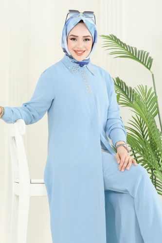 moda selvim طقم أزرق فاتح PL9144 - Thumbnail