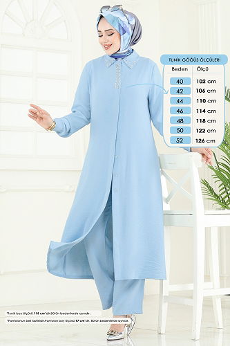 moda selvim طقم أزرق فاتح PL9144 - Thumbnail