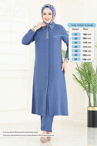 moda selvim طقم ازرق PL9144 - Thumbnail