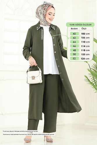 moda selvim طقم اخضر عفني PL9144 - Thumbnail