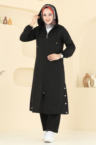moda selvim طقم أسود PL9147 - Thumbnail