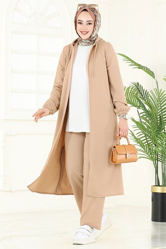 moda selvim طقم بيج PL9147 - Thumbnail