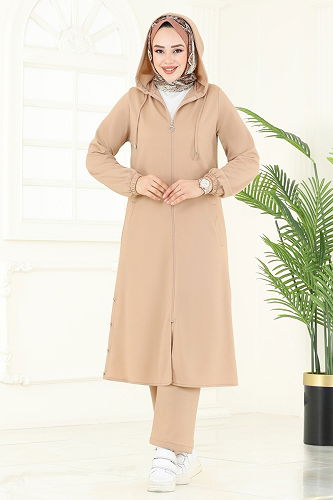 moda selvim طقم بيج PL9147 - Thumbnail