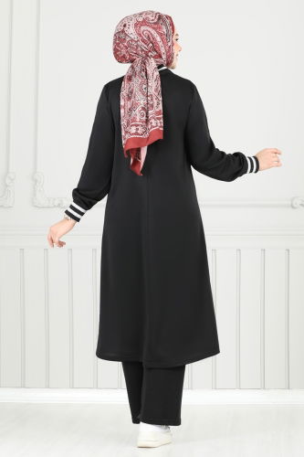 moda selvim طقم أسود PL9148 - Thumbnail